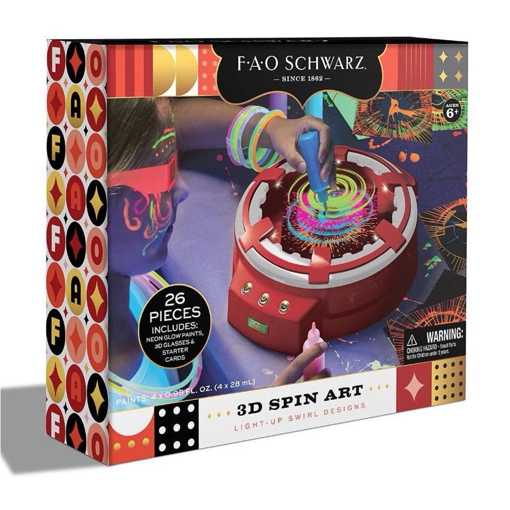 🆕 F.A.O. Schwarz - Toy 3D Spin Art with Light-Up Swirl Designs